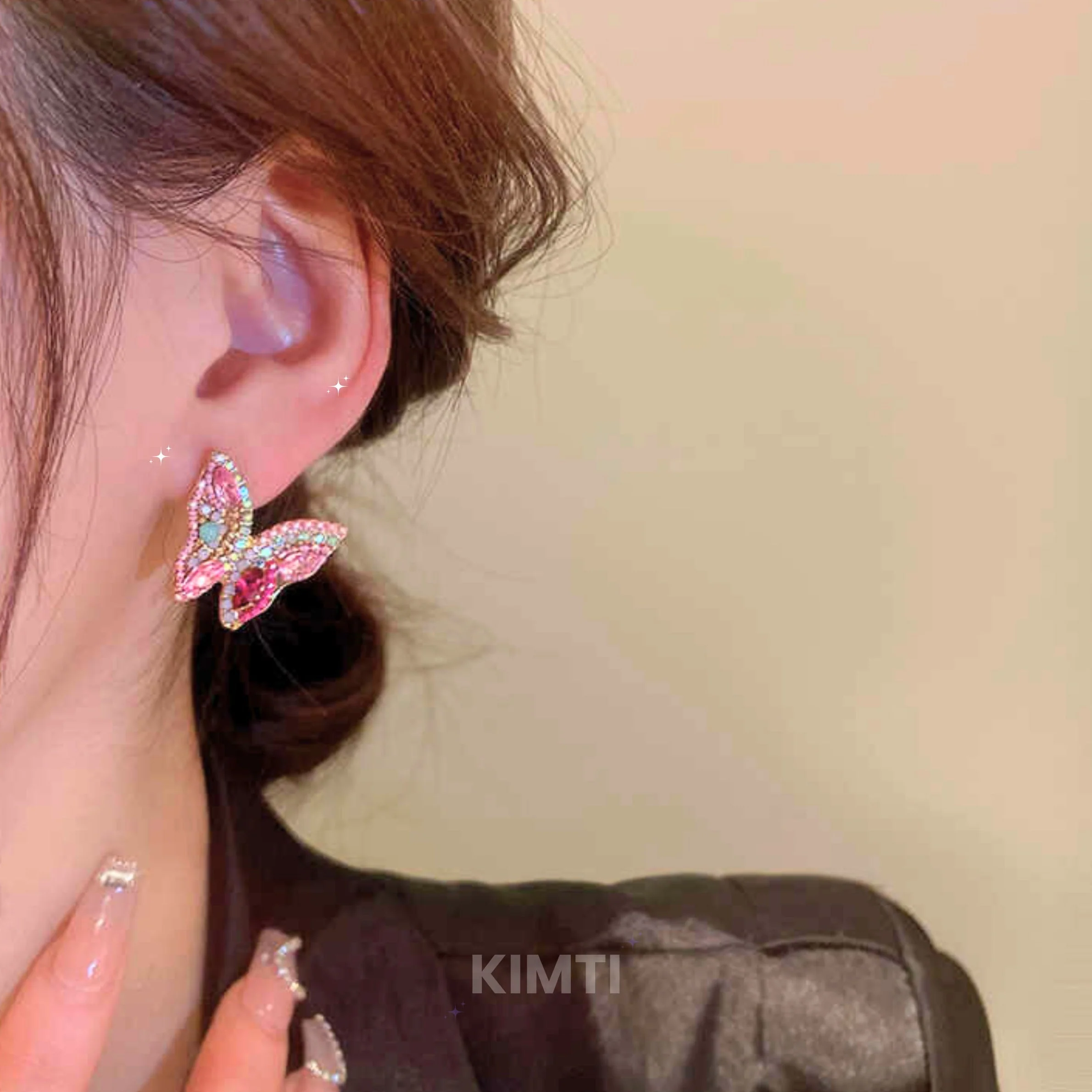 Red Butterfly Studs Earring - Image 4