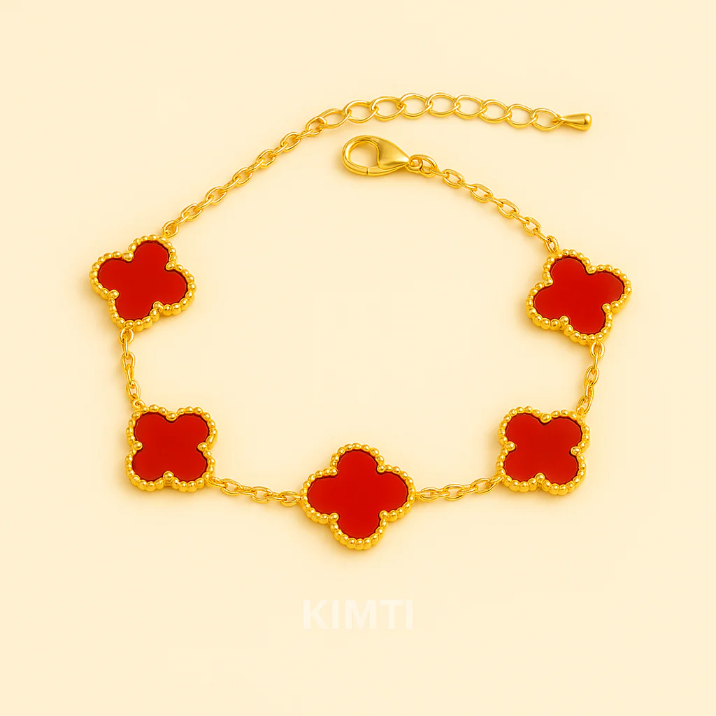 Red Clover Anti Tarnish Bracelet - Image 6