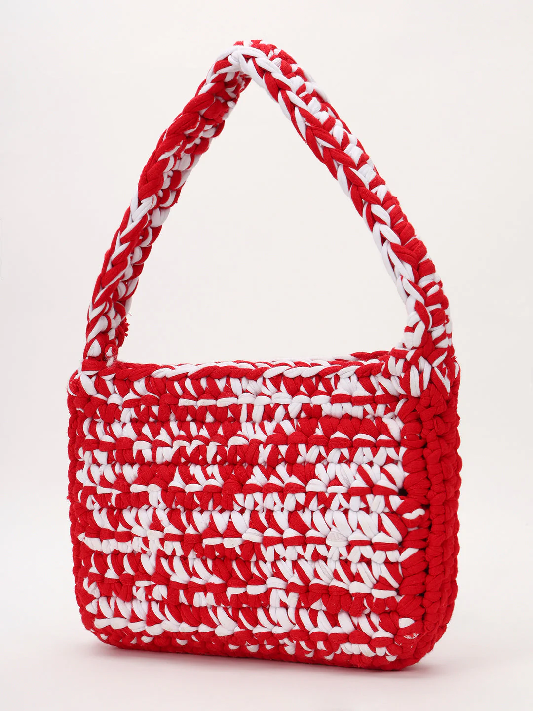 Red Crochet Handmade Handbag - Image 6