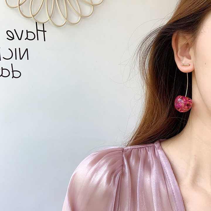 Red Cute Cherry Dangler Earring - Image 2