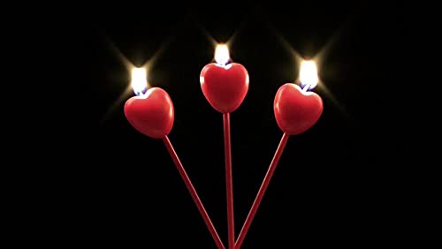 Red Hearts Stick Candles - Image 2