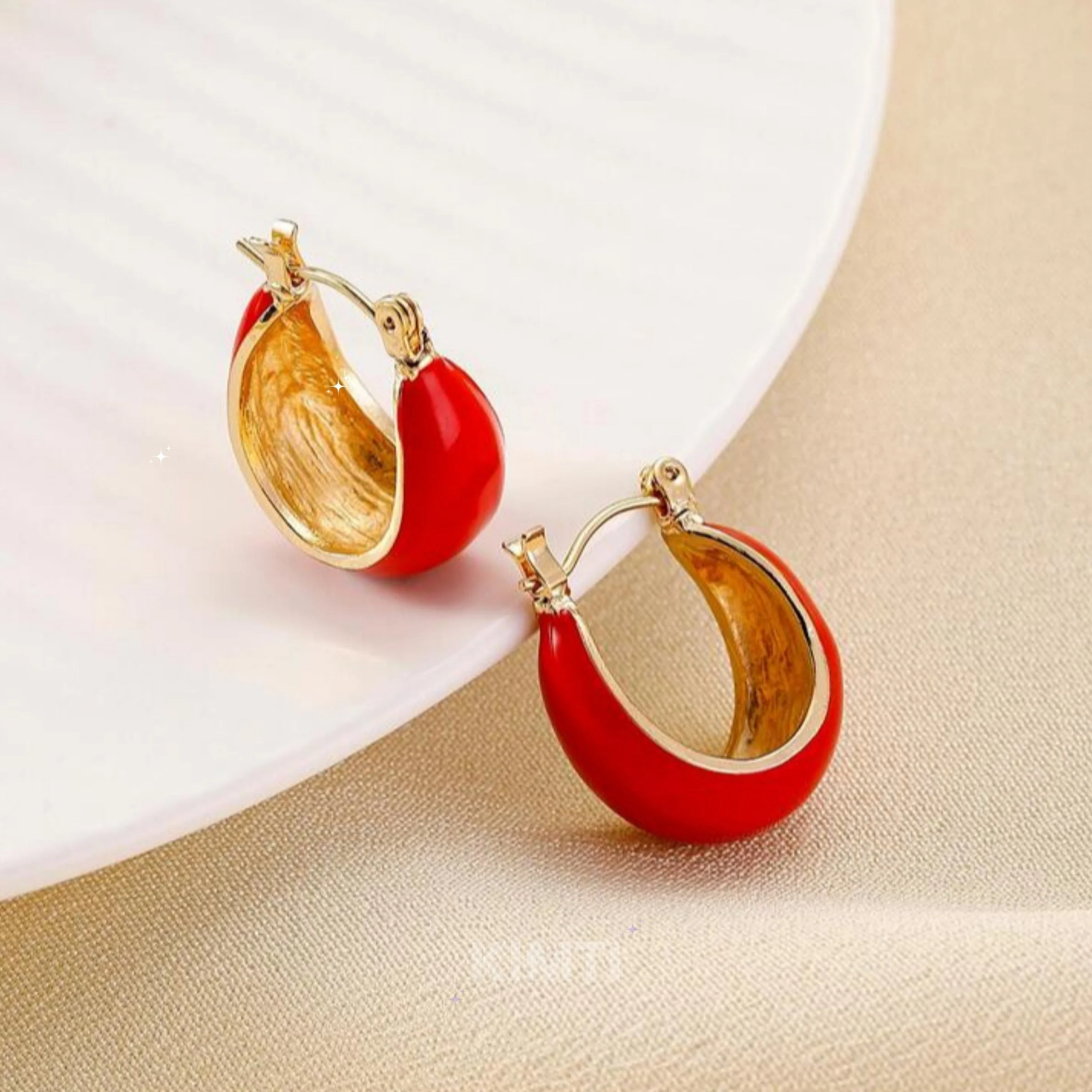 Red Hoop Earring - Image 5