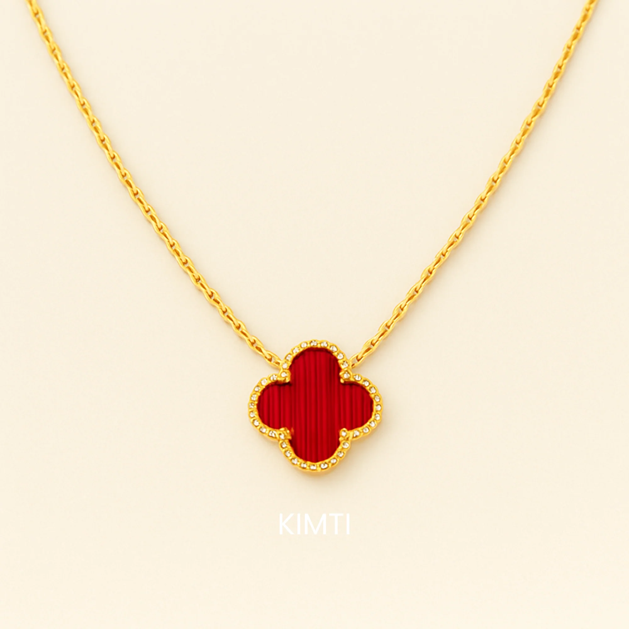 Red Pandant Flower Necklace - Image 2