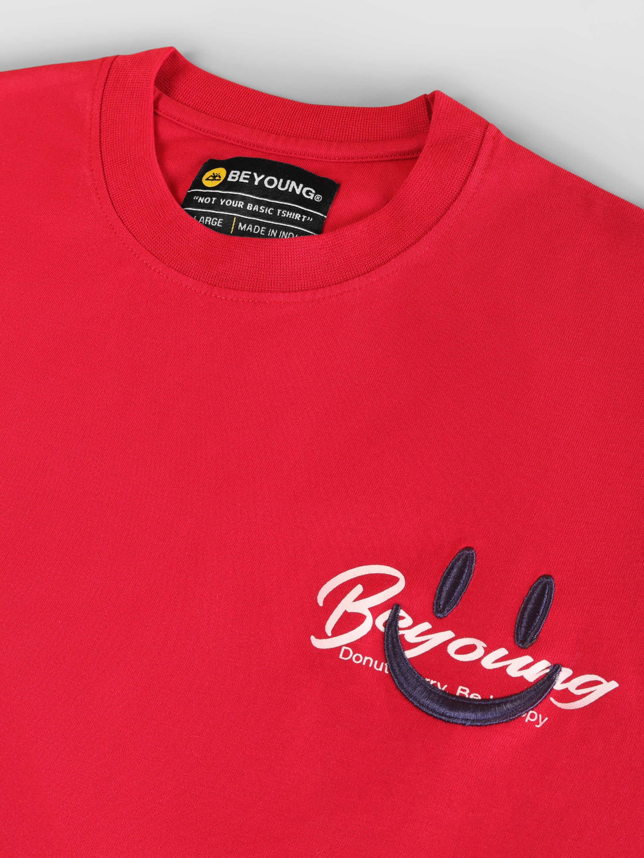 Red Smiley Rubber Printed T-shirt - Image 5