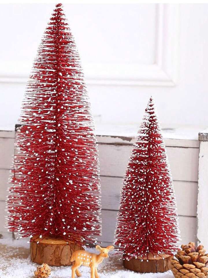 Red sparkling christmas tree (set of 2) - Image 3