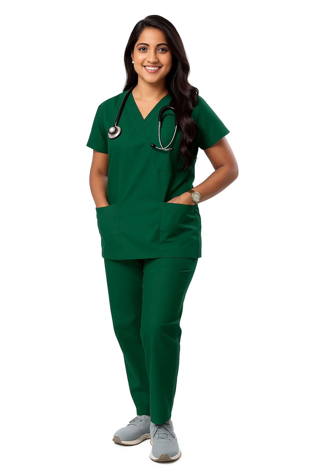 Regular Female Scrub Suit - Forest Green - Image 8
