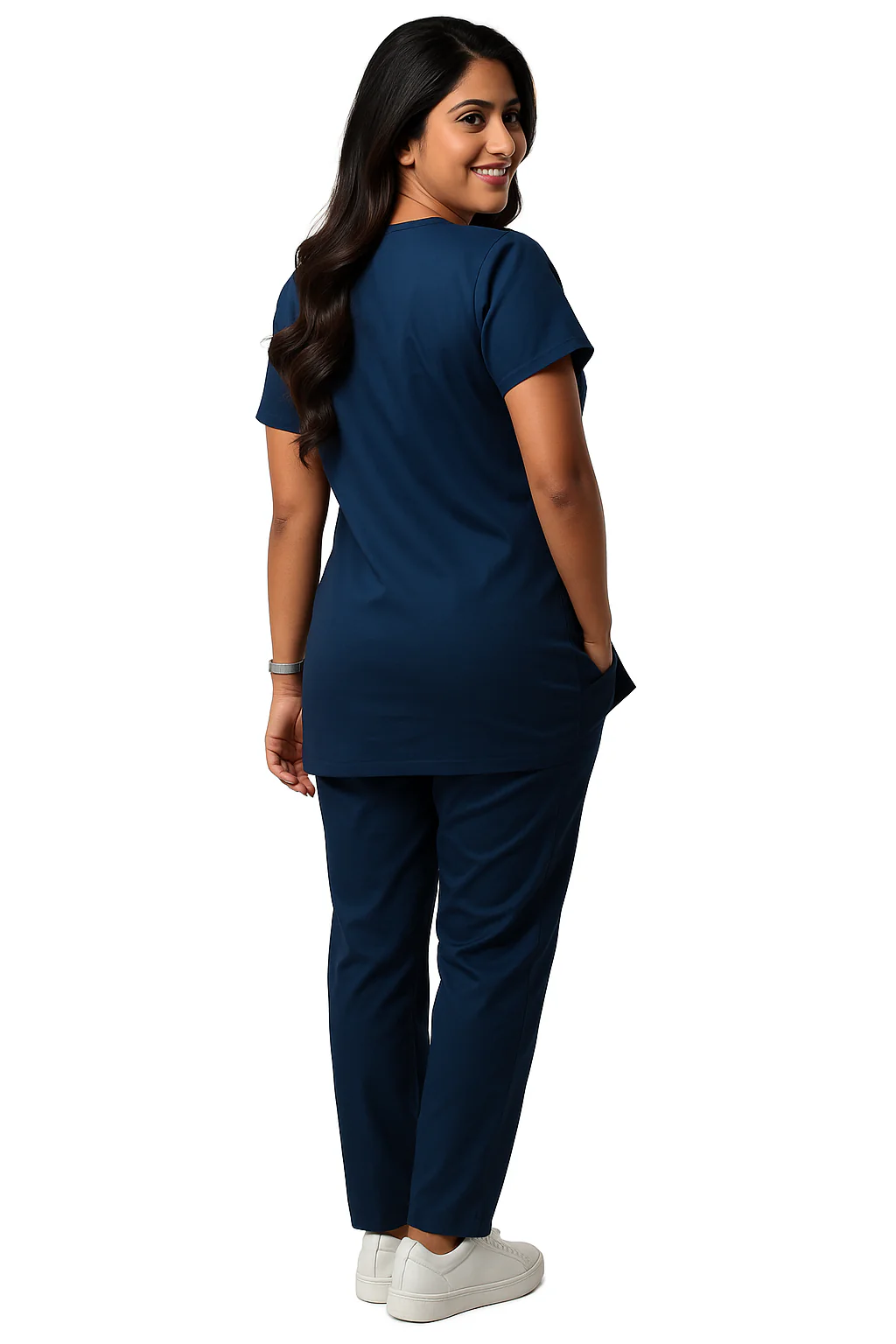 Regular Female Scrub Suit - Navy Blue - Image 2