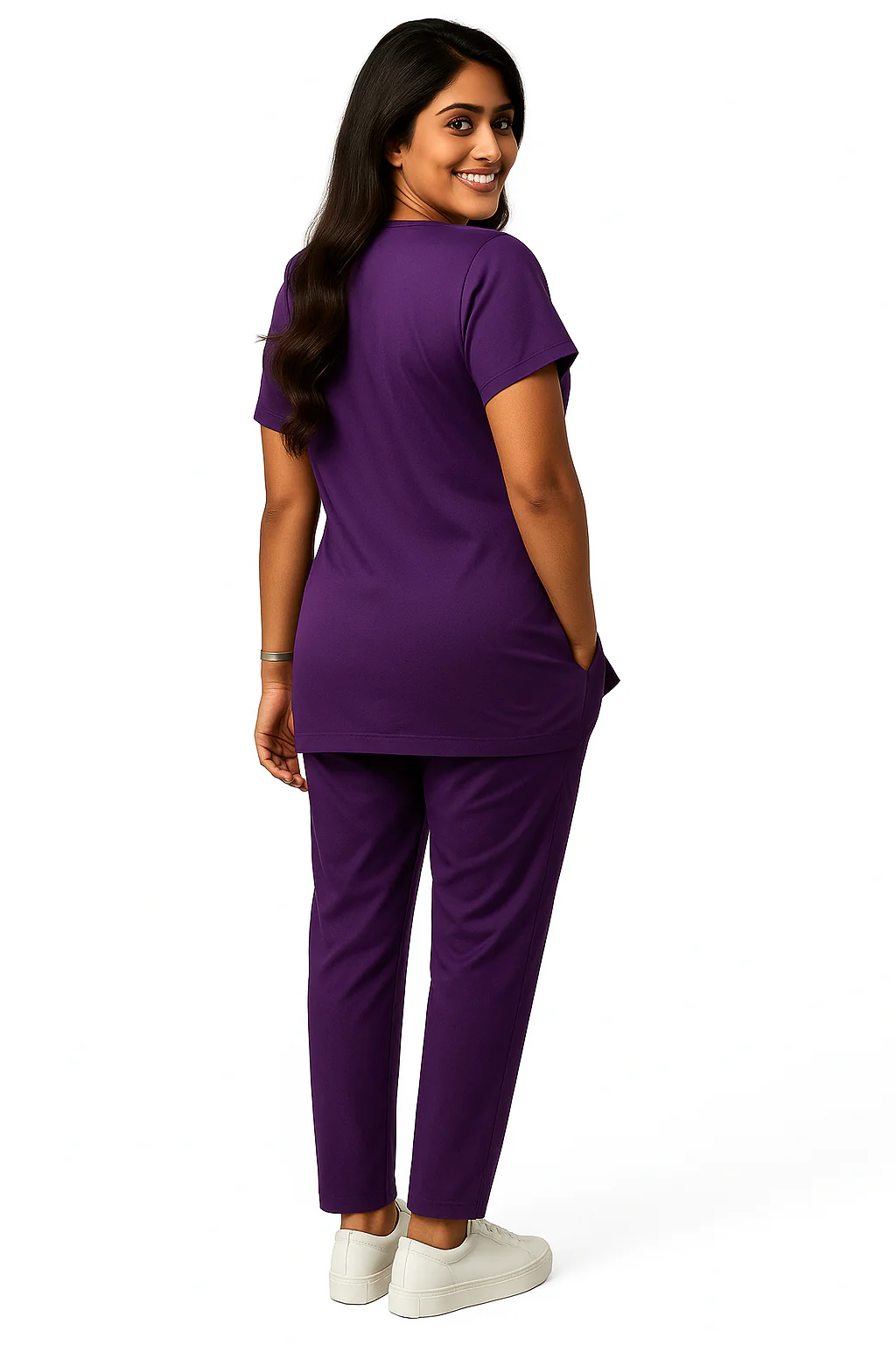 Regular Female Scrub Suit - Purple - Image 2