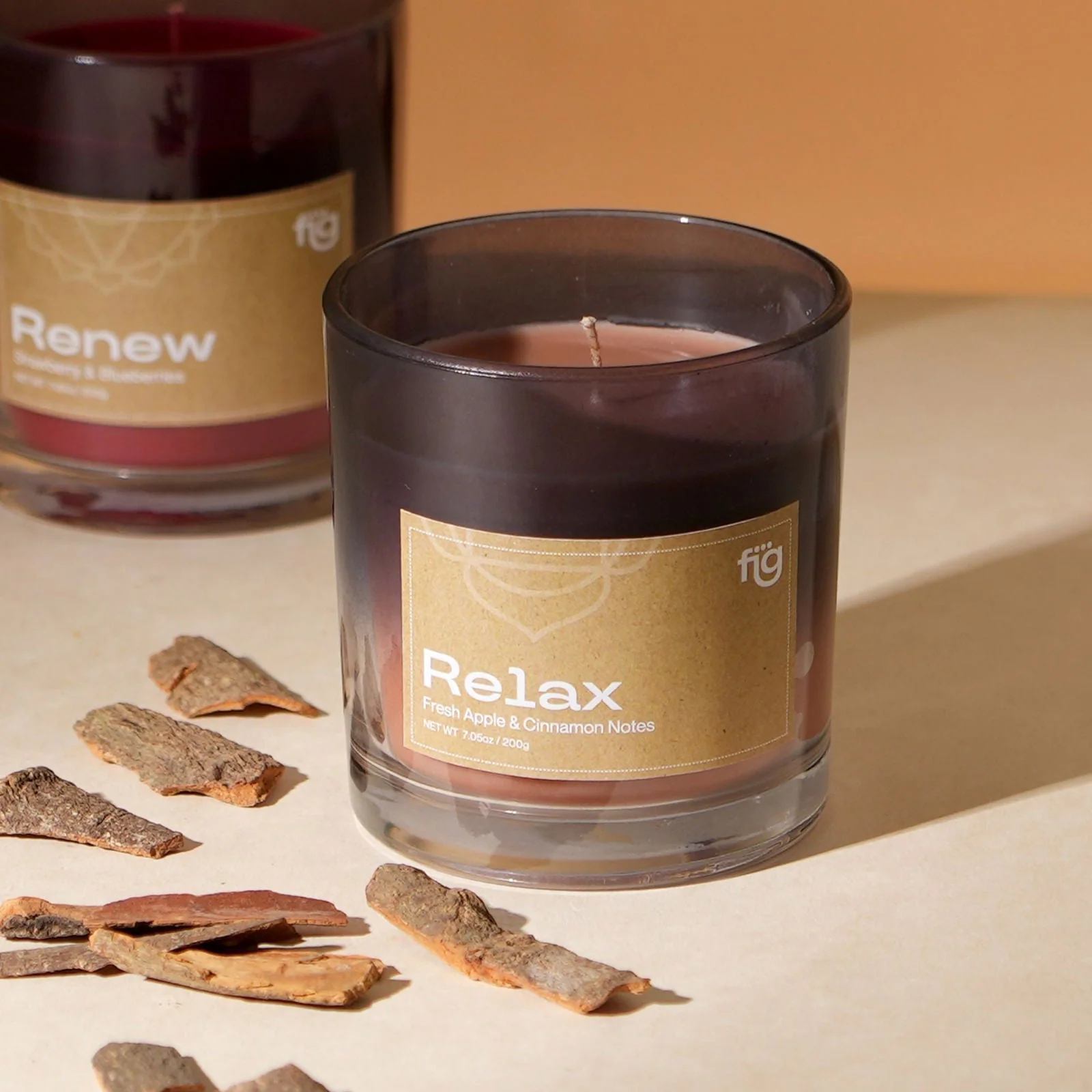 Relax Apple & Cinnamon Vegan Wax Candle - Palm Wax, Ifra Standard Scents, Gift Box Packaging