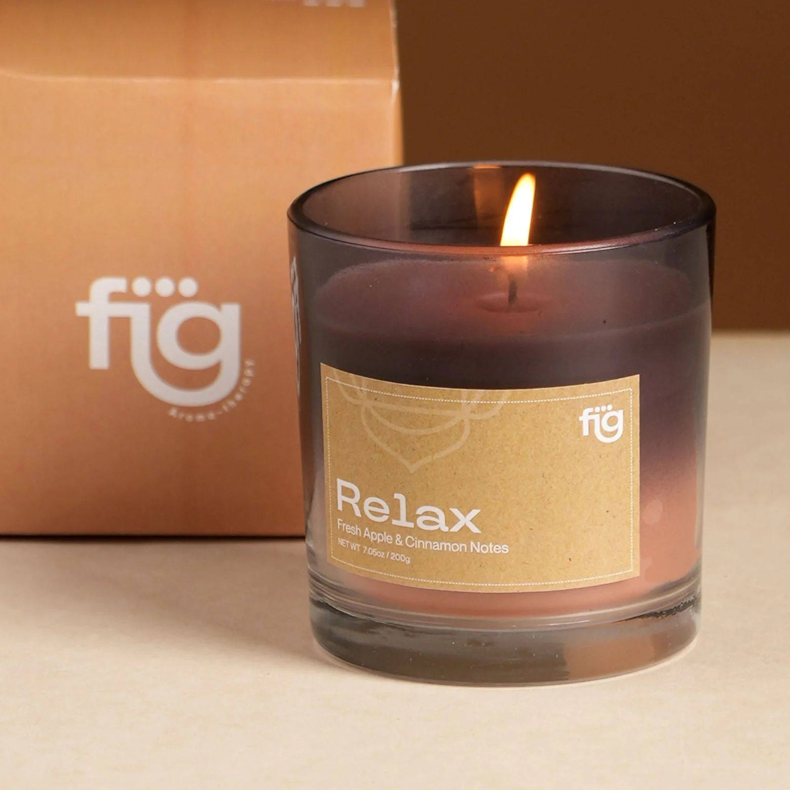 Relax Apple & Cinnamon Vegan Wax Candle - Palm Wax, Ifra Standard Scents, Gift Box Packaging - Image 2