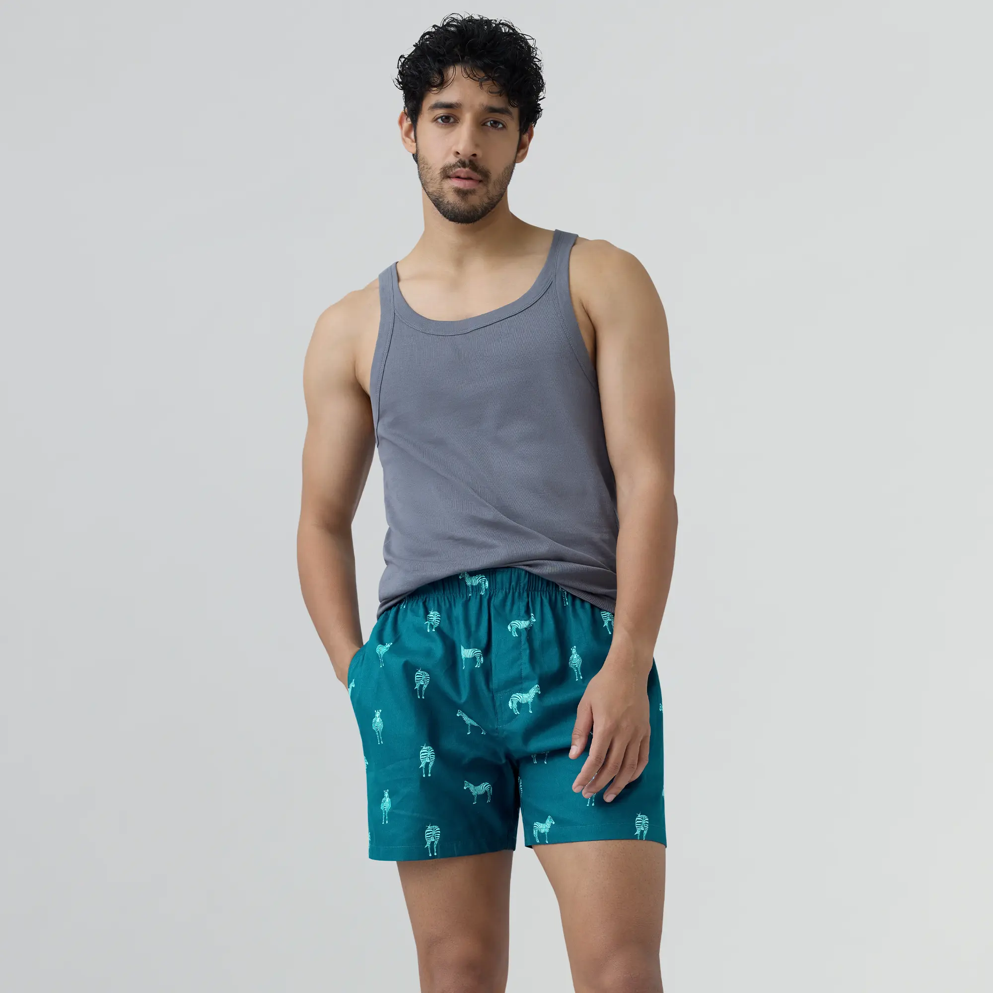 Remix Cotton Boxers Zebra Blue - Image 5