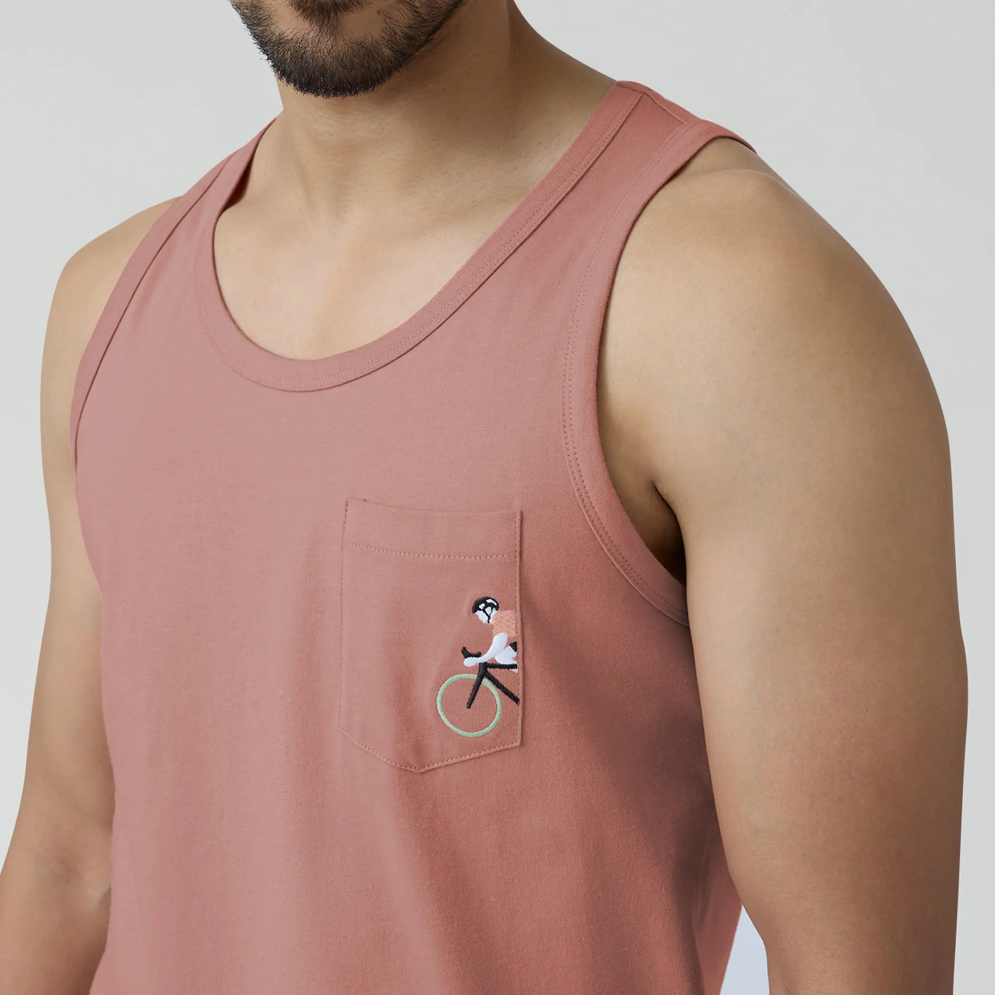 Renew Combed Cotton Tank Tops Pink Punch - Image 5