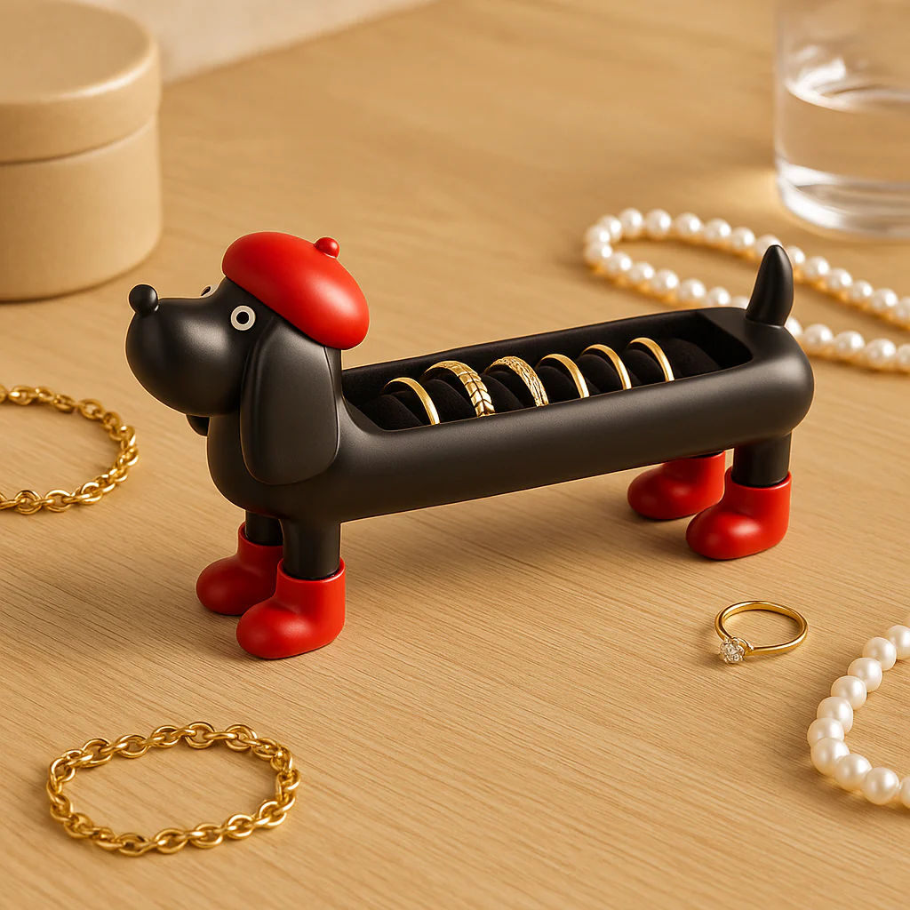 Resin Dog-Shaped Ring Organizer |,Jewelry Holder for Rings - Image 2