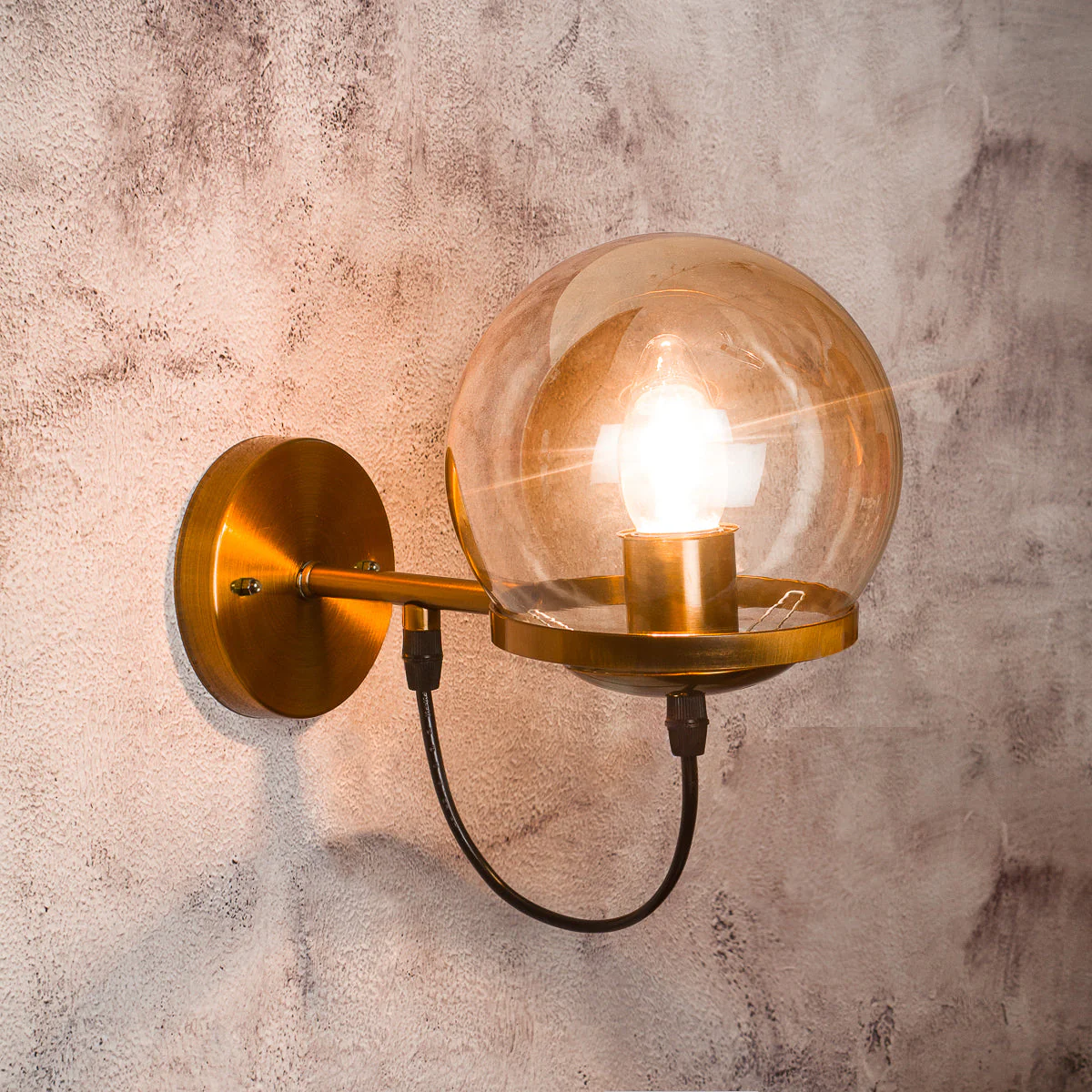 Retro Indoor Wall Light with Glass Shade - Image 5