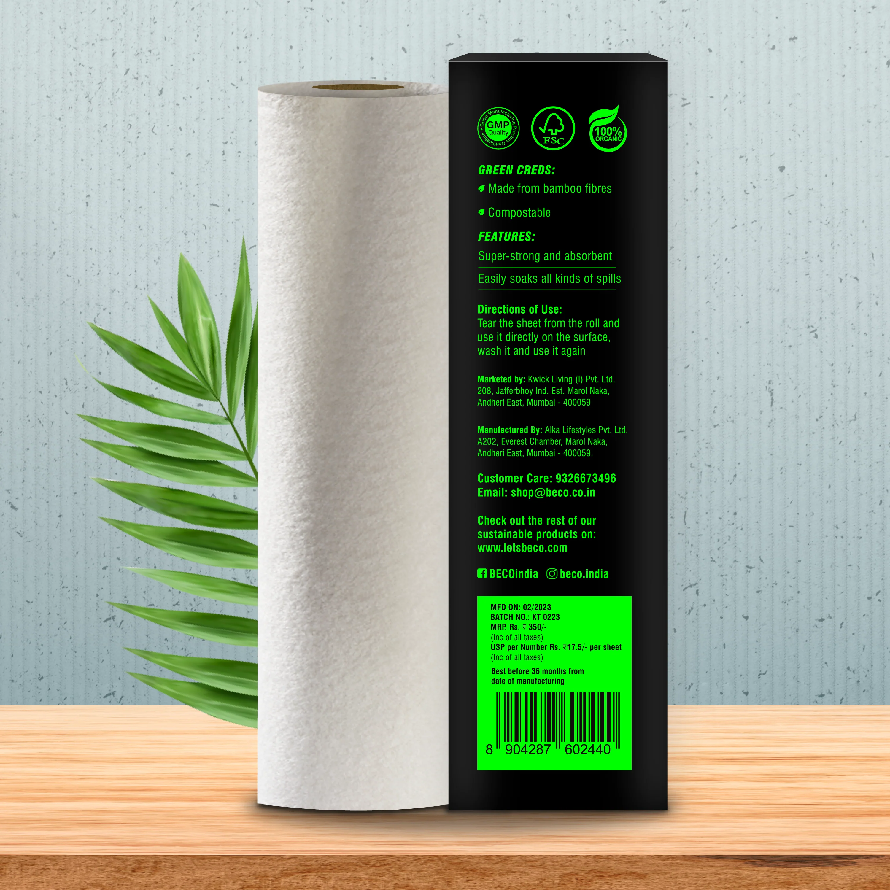 Reusable Bamboo Kitchen Towel - 20 Sheets - Image 2