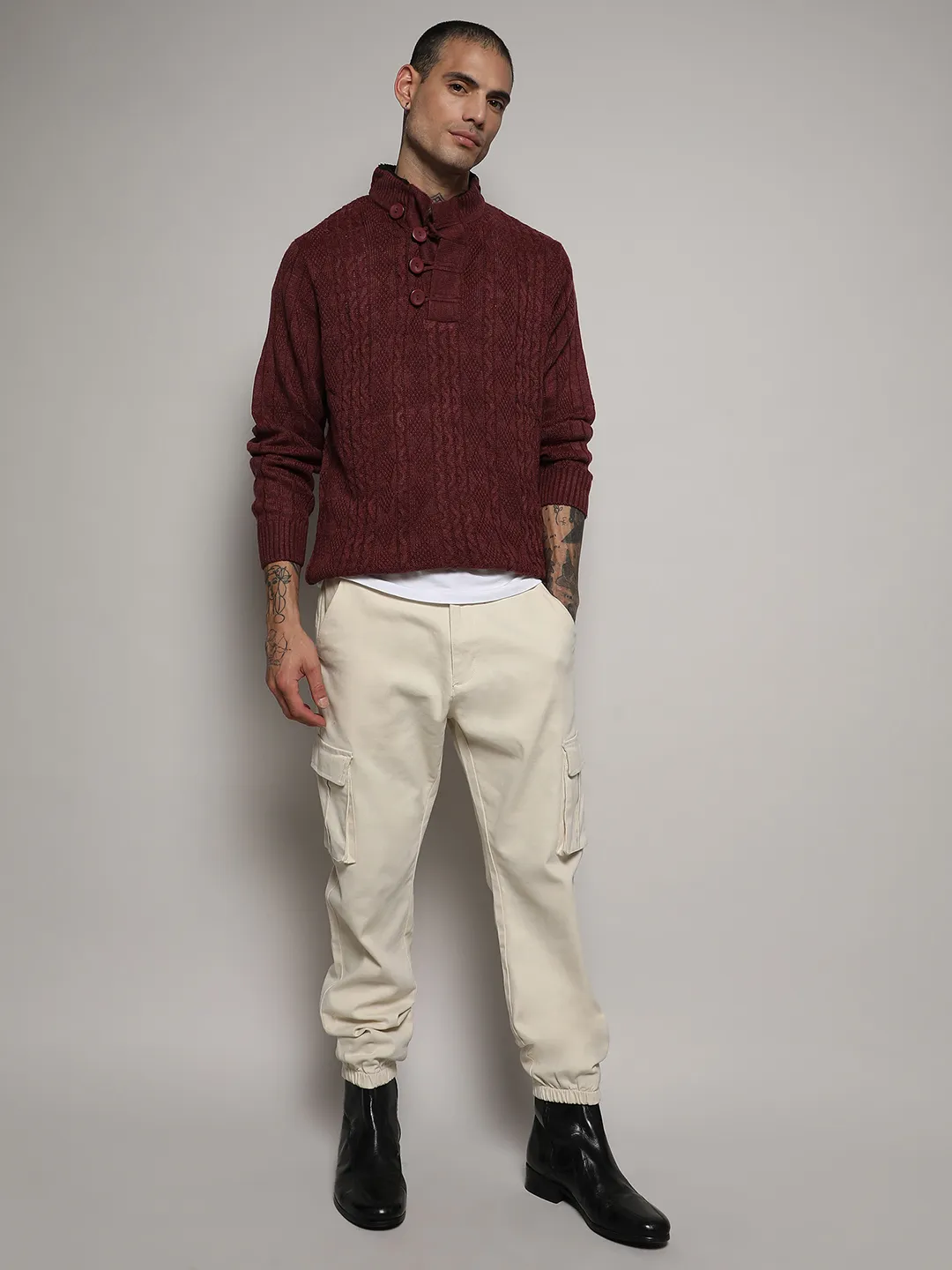 Rhombus Knit Sweater - Image 5