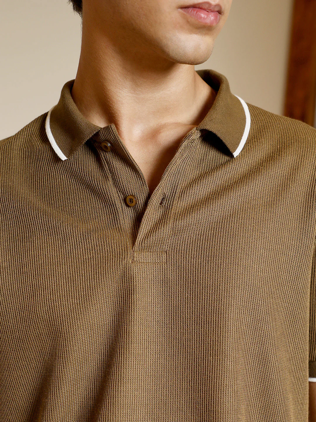 Ribbed-Knit Polo T-Shirt - Image 7