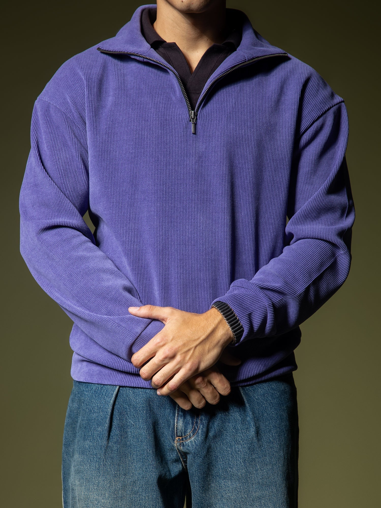 Ribbed quarter-zip sweatshirt - Image 48