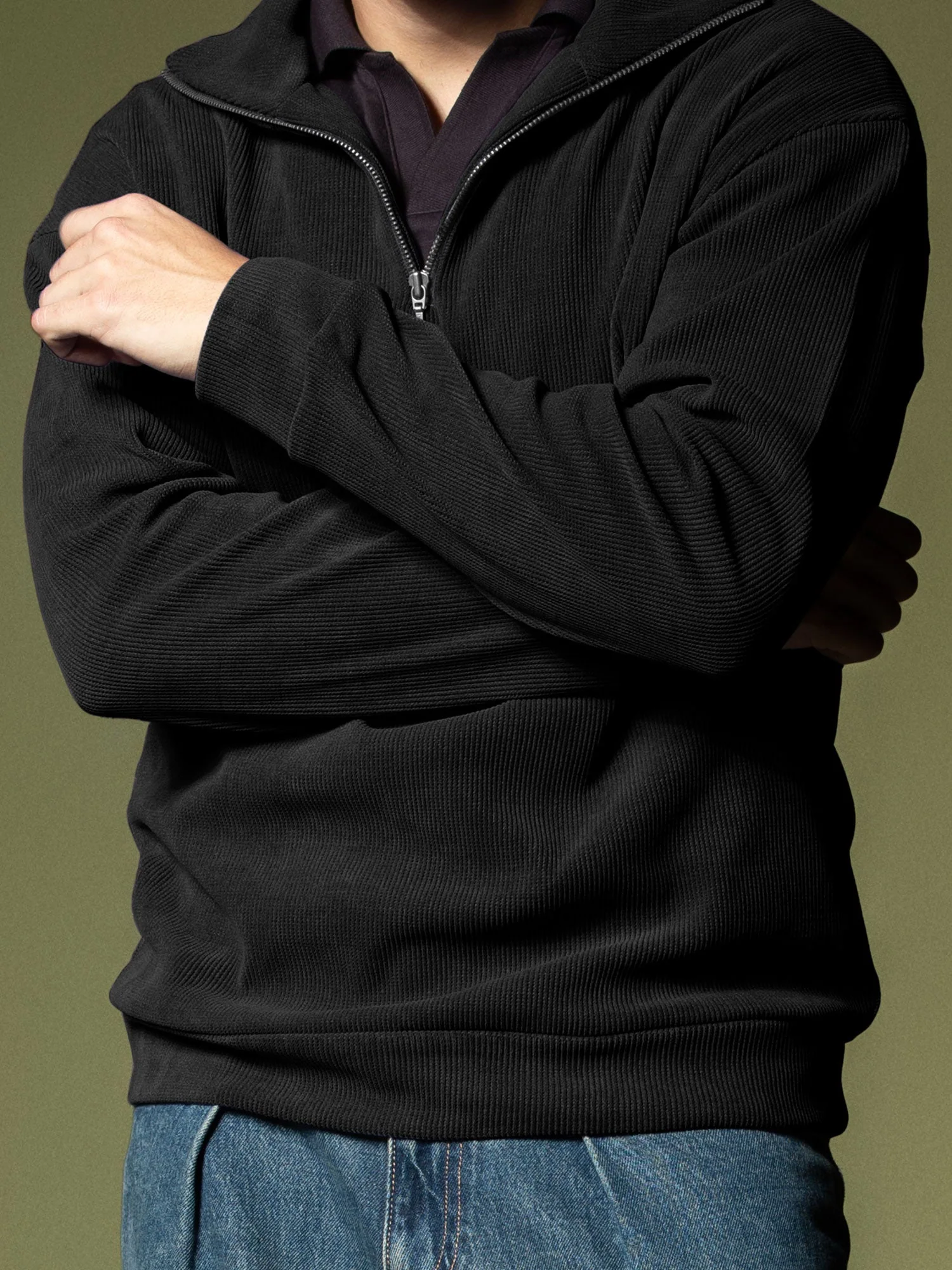 Ribbed quarter-zip sweatshirt - Image 6