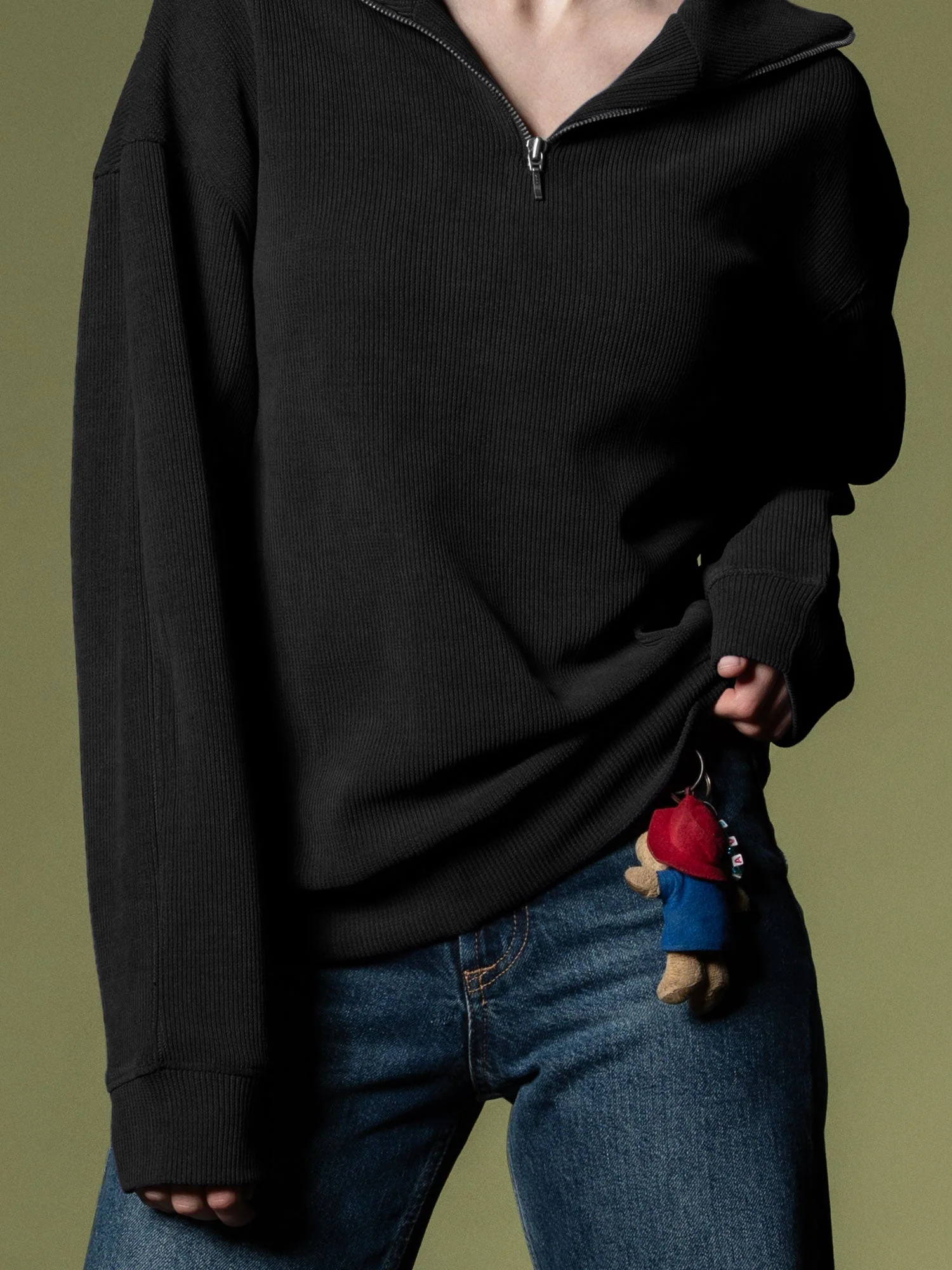 Ribbed quarter-zip sweatshirt - Image 39