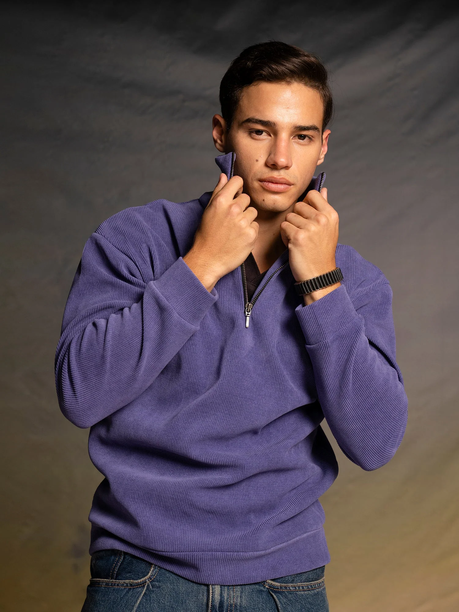 Ribbed quarter-zip sweatshirt - Image 38