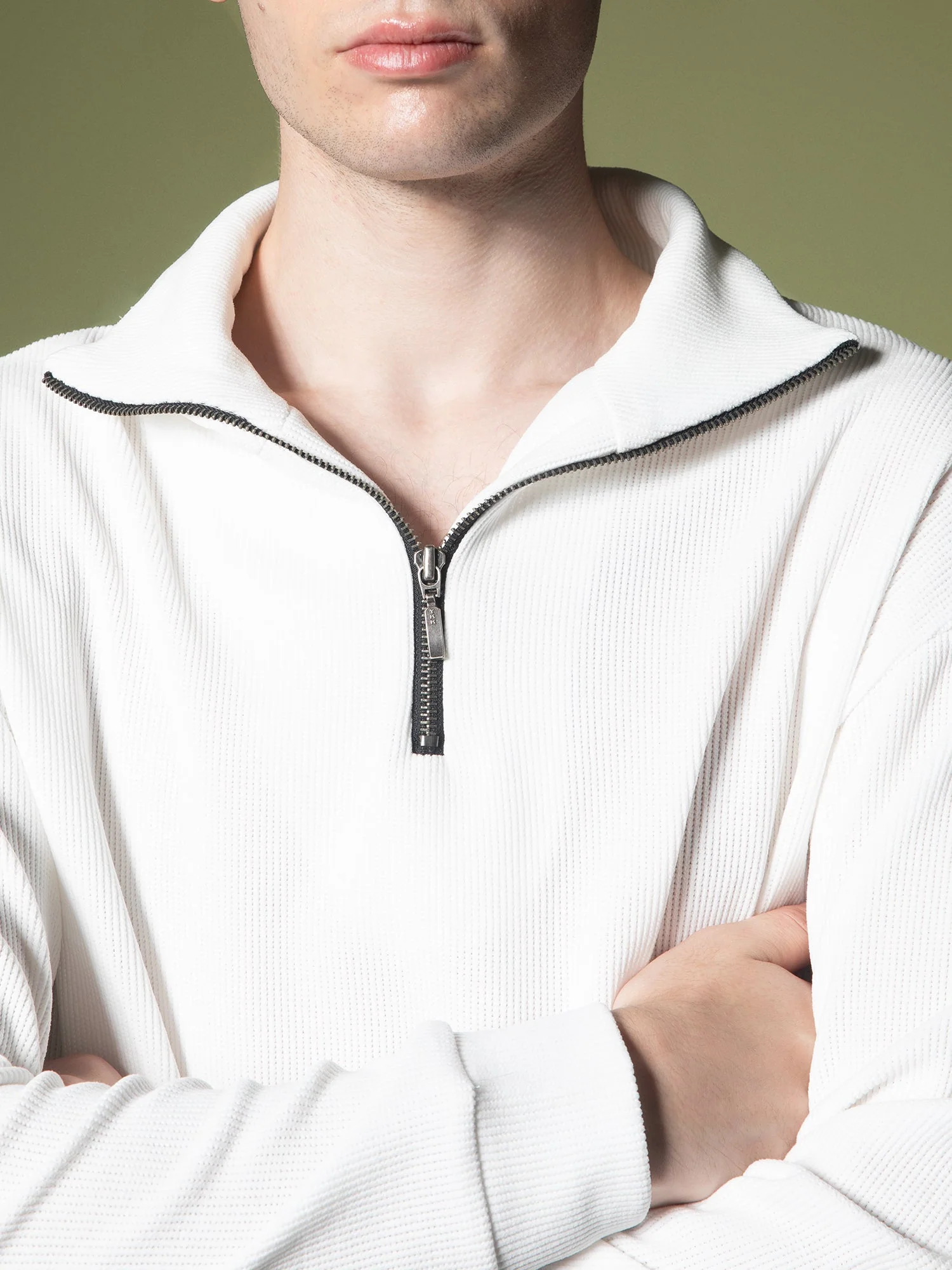 Ribbed quarter-zip sweatshirt - Image 4