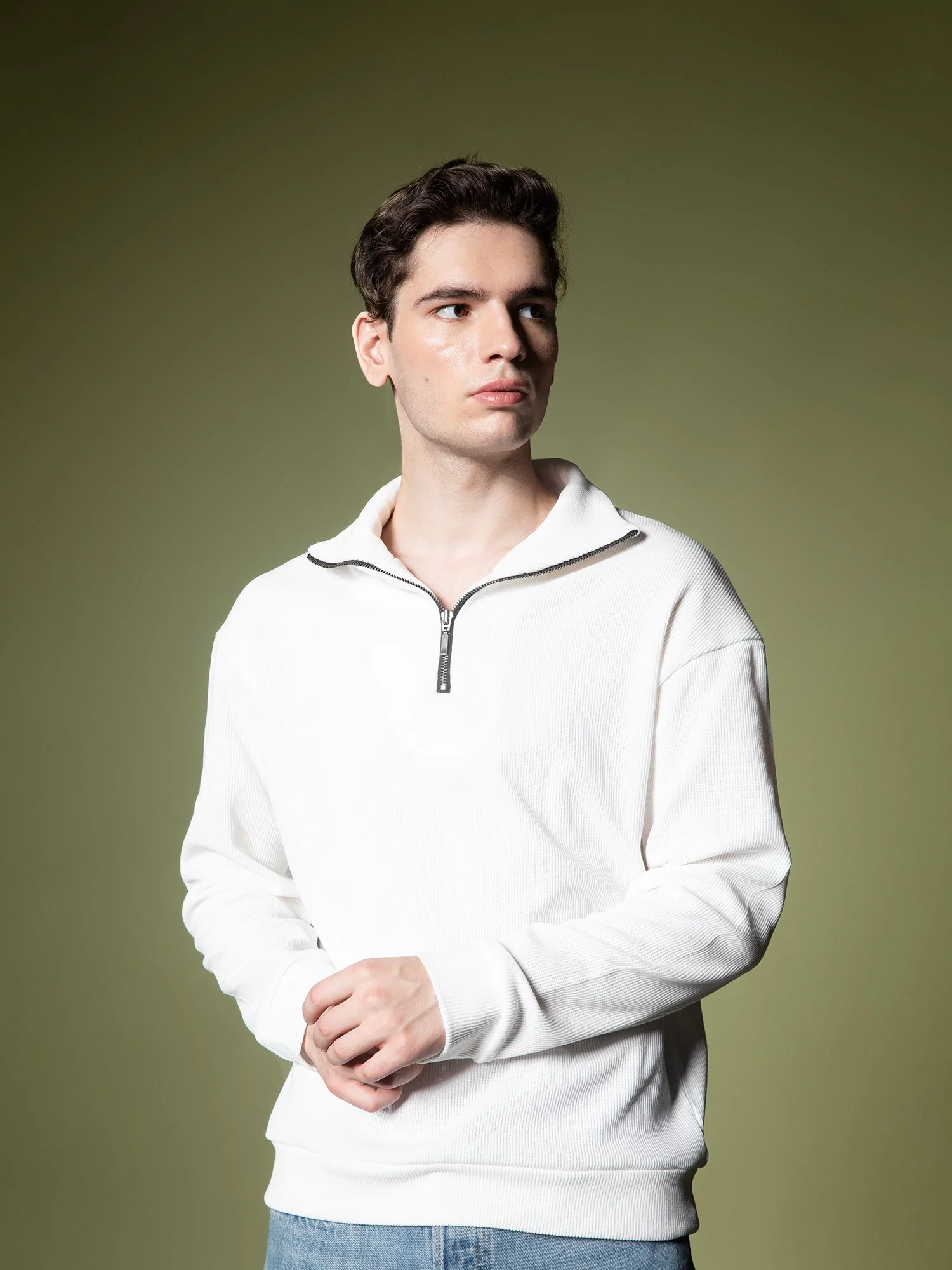 Ribbed quarter-zip sweatshirt - Image 77