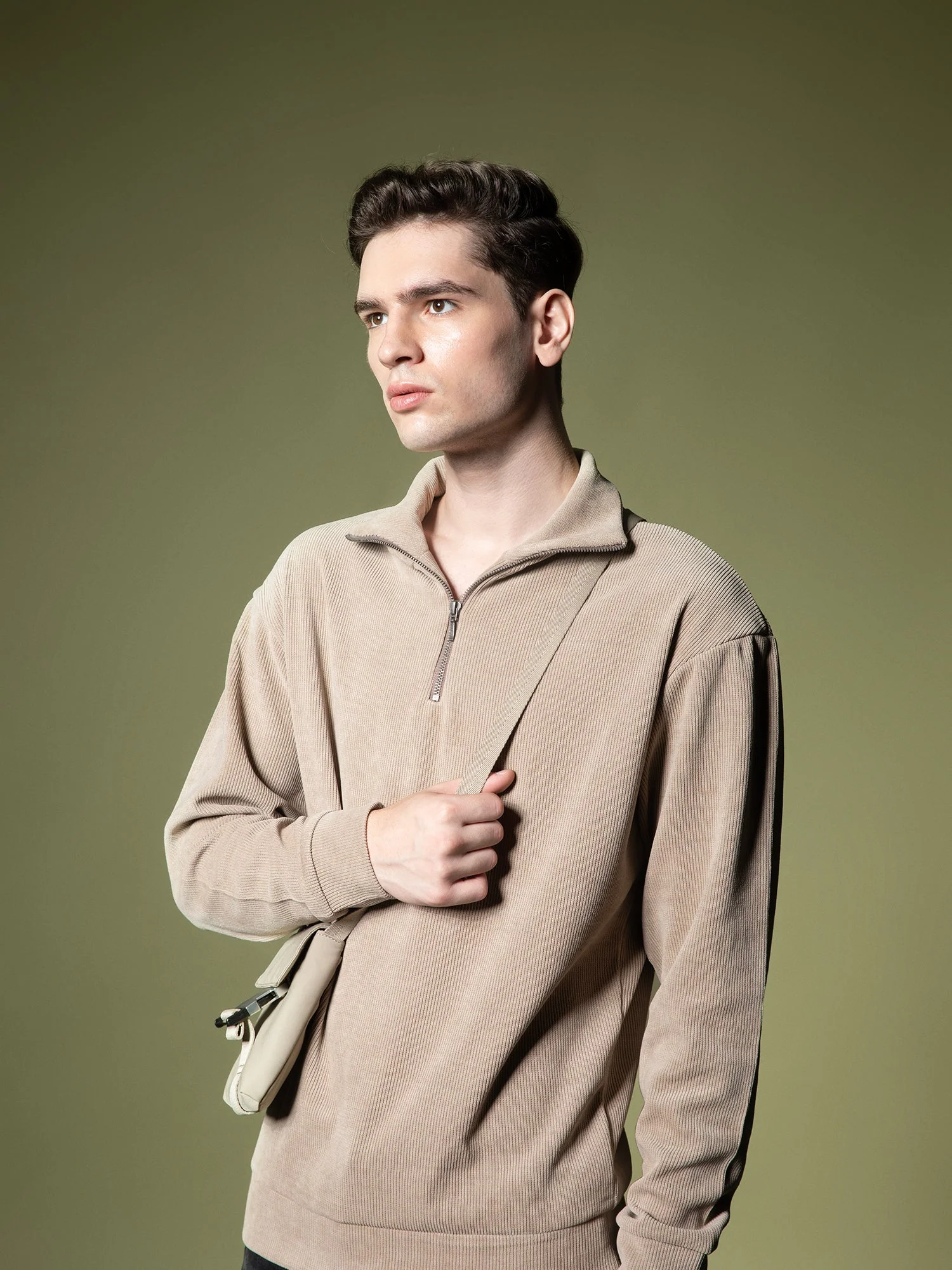 Ribbed quarter-zip sweatshirt - Image 9