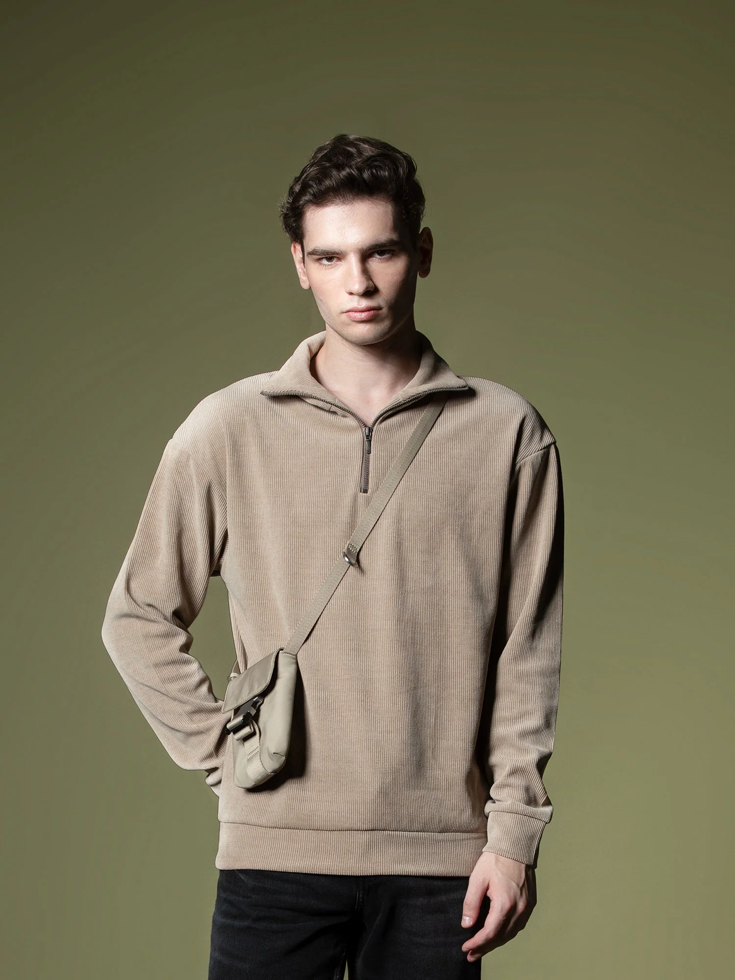 Ribbed quarter-zip sweatshirt - Image 54