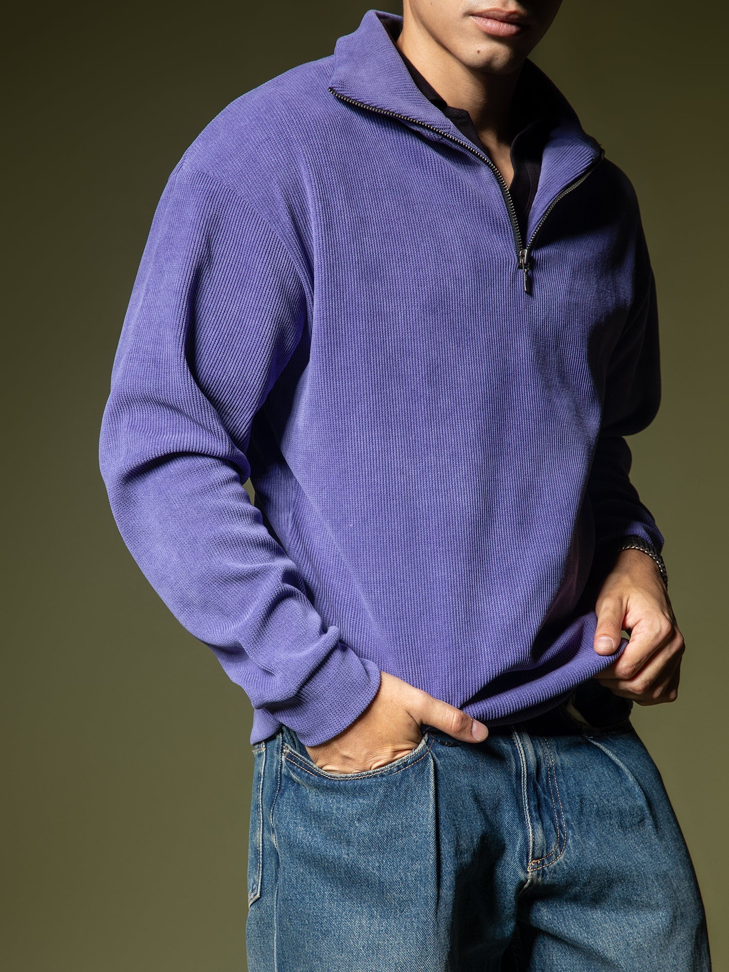 Ribbed quarter-zip sweatshirt - Image 11