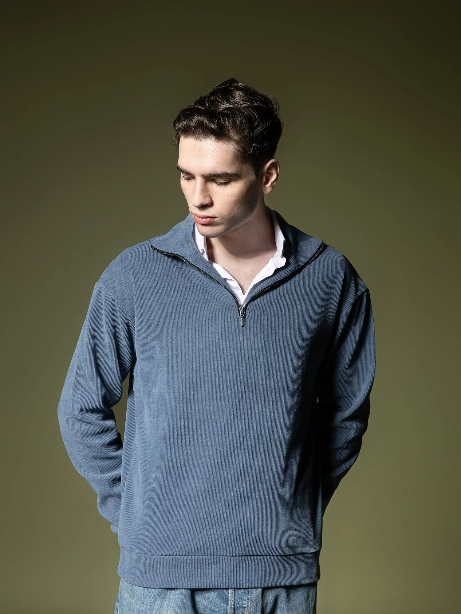 Ribbed quarter-zip sweatshirt - Image 58