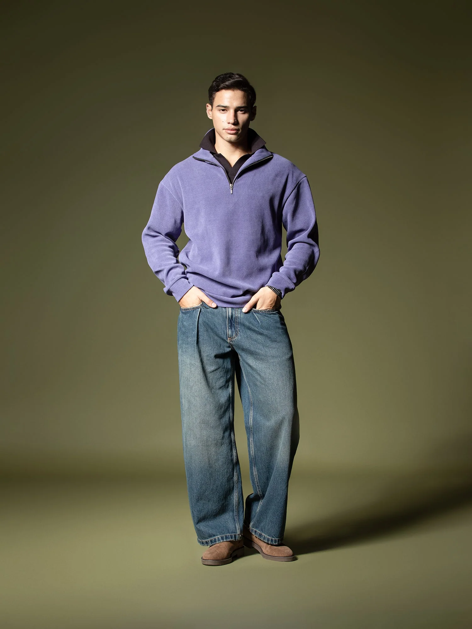 Ribbed quarter-zip sweatshirt - Image 52