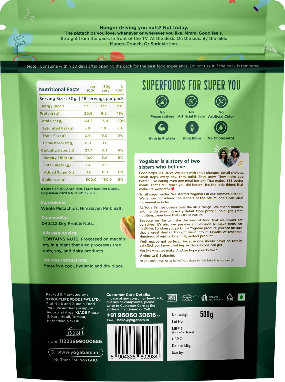 Roasted & Salted Pistachios 500g - Image 2