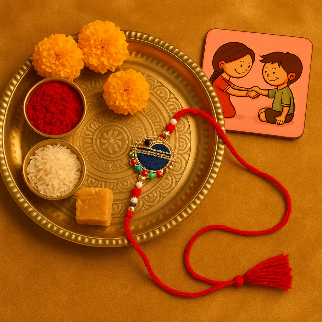 Rock Bro Rakhi with Coaster & Kumkum Chawal | Designer Rakhi Gift Combo for Brother | Raksha Bandhan Special - Image 4