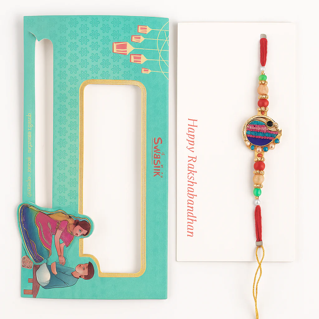 Rock Bro Rakhi with Coaster & Kumkum Chawal | Designer Rakhi Gift Combo for Brother | Raksha Bandhan Special - Image 5