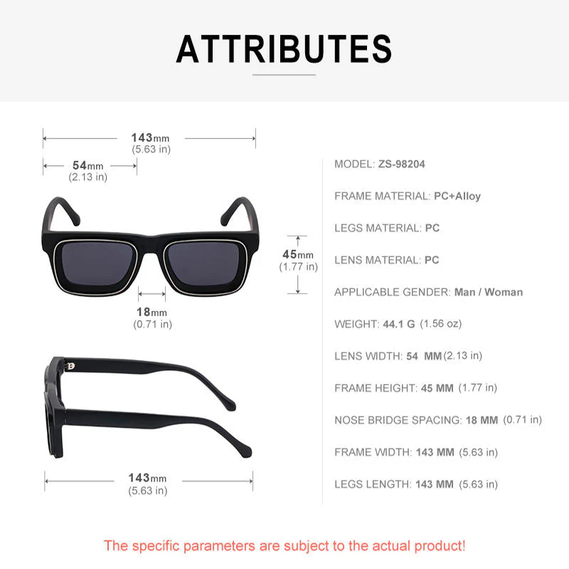 Rogue Full  Black Square Sunglasses - Image 5
