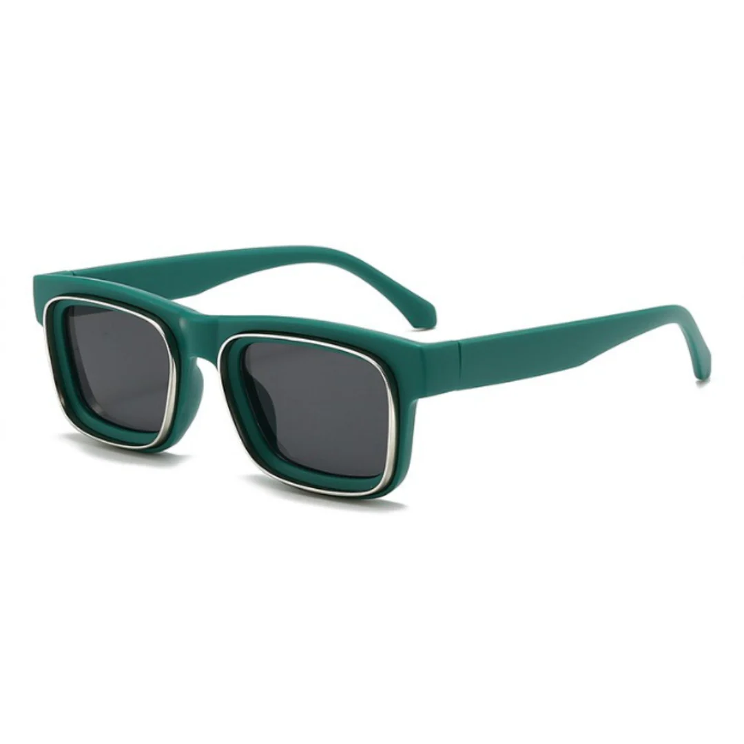 Rogue Green Black Square Sunglasses - Image 2