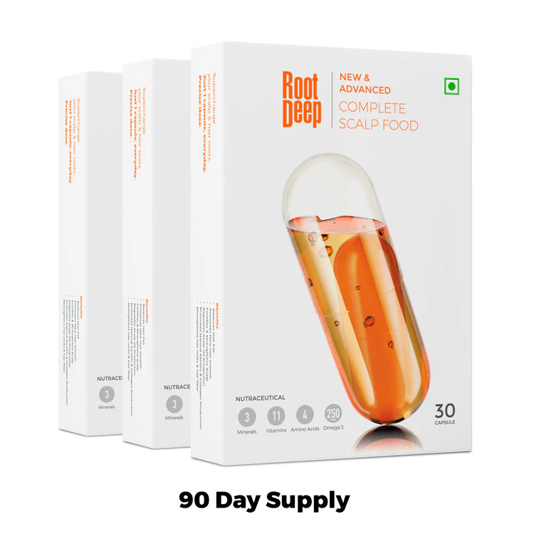 Root Deep Complete Scalp Food For Hair Fall Reduction, Hair Strengthening & Essential Nutrition (90 Day Supply) - Image 38
