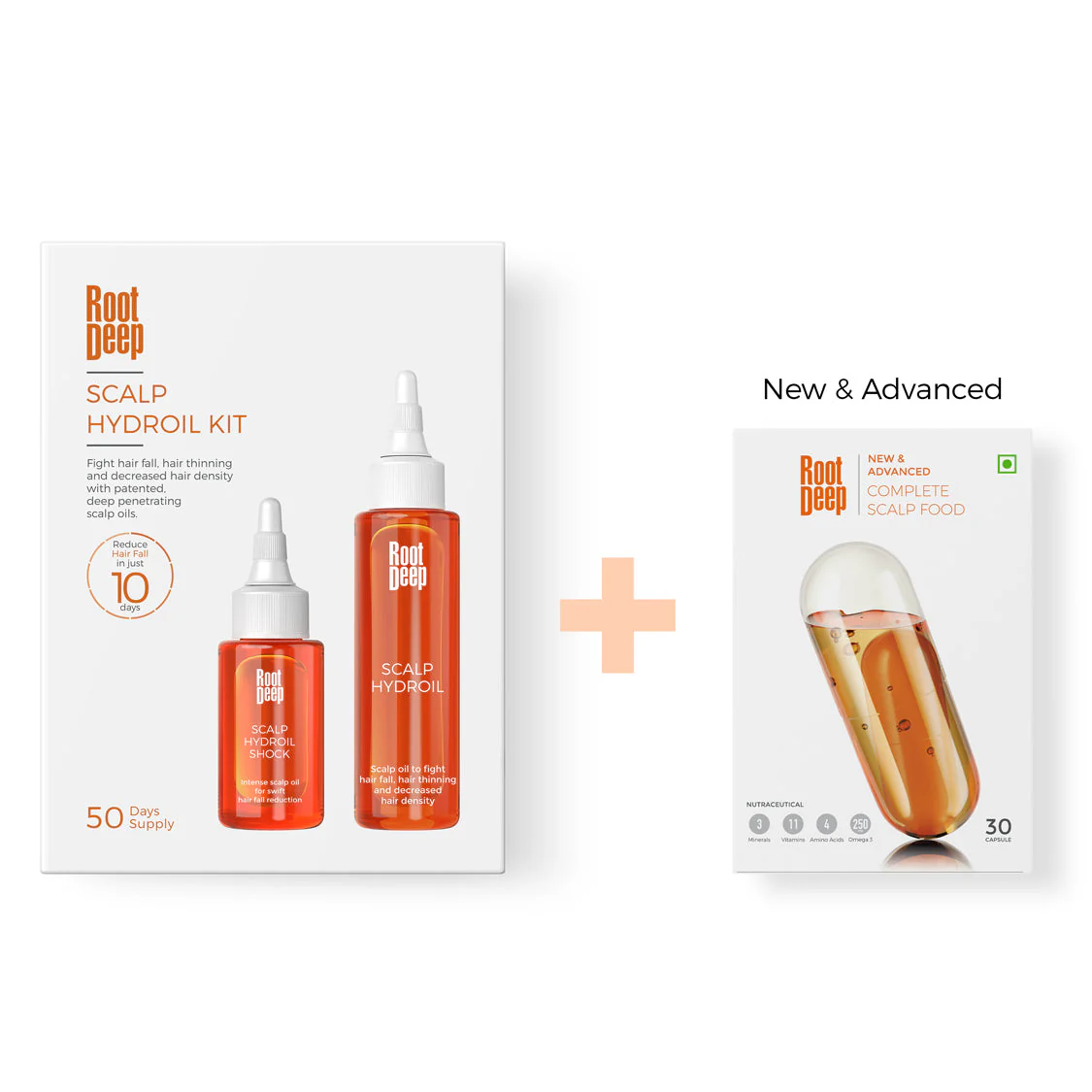 Root Deep Scalp Hydroil Kit & Complete Scalp Food - Topical & Oral Anti-Hair Fall Treatment For Hair Fall Reduction & Hair Growth - Image 16