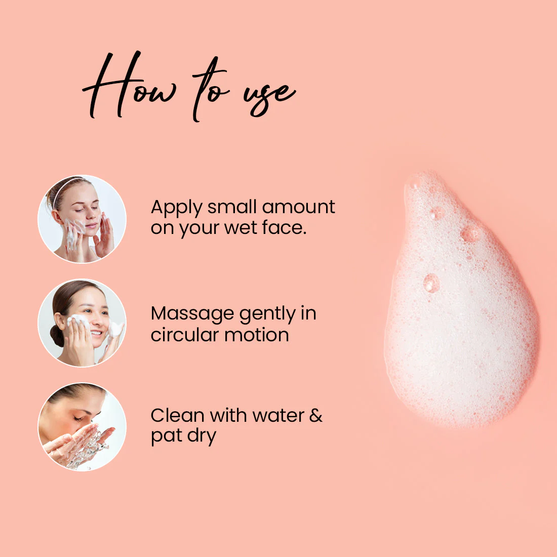 Rose Foaming Face Wash & Cleanser with Tea Tree Oil Extract - 120 ml - Image 4