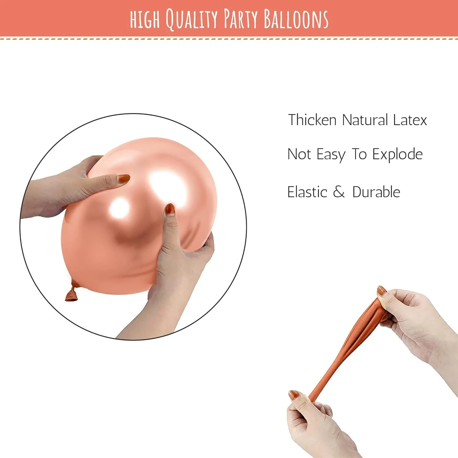 Rose Gold Chrome Balloon for party decoration-30pcs - Image 3