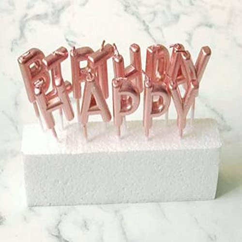 Rose Gold Happy Birthday Alphabetical Candles