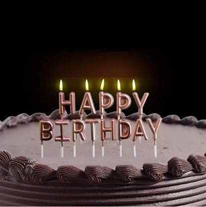 Rose Gold Happy Birthday Alphabetical Candles - Image 3