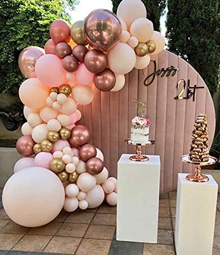 Rose Gold Metallic Chrome Latex Balloons (Pack of 50) - Image 2