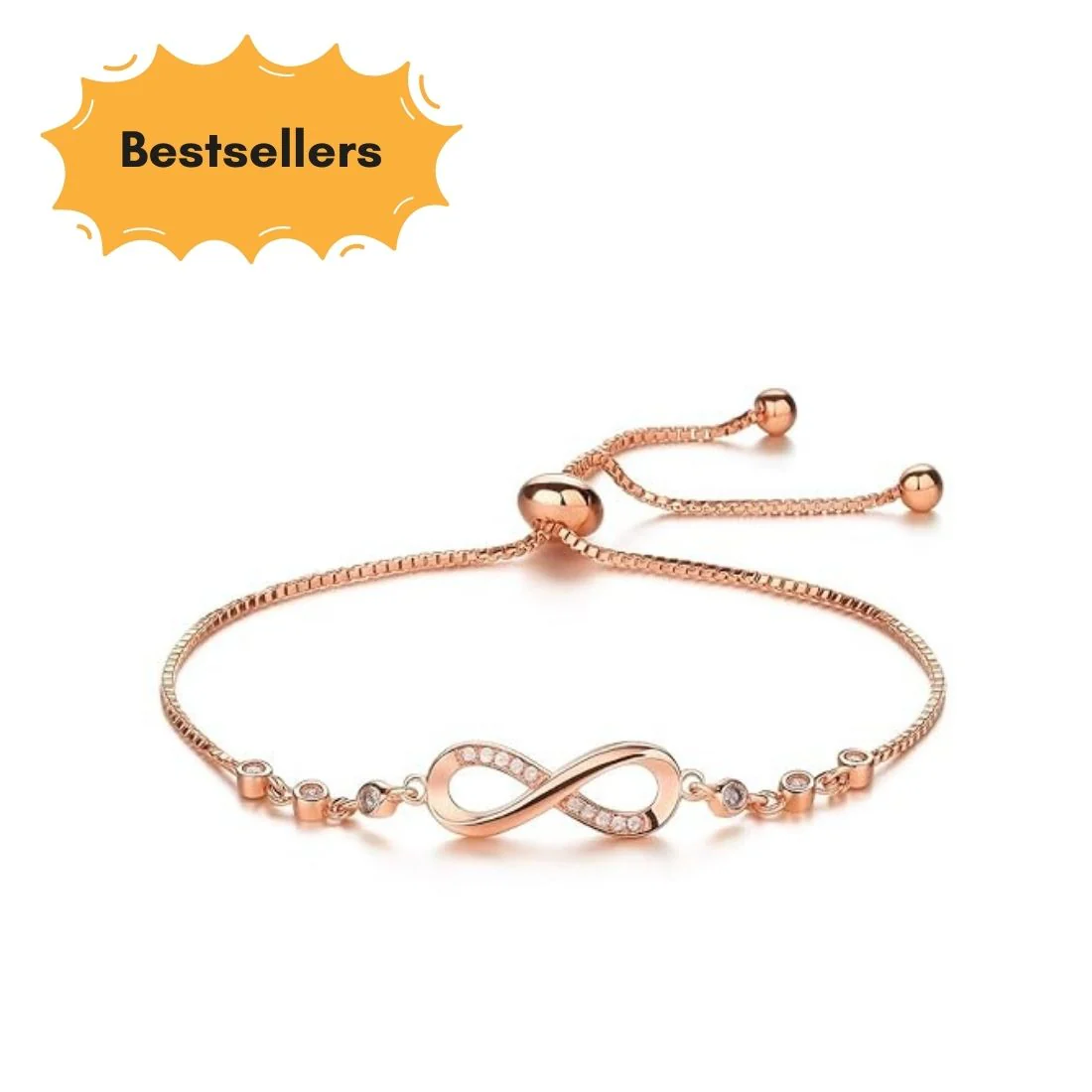 Rose Gold Plated Adjustable Charm Bracelet For Women And Girls - Image 21