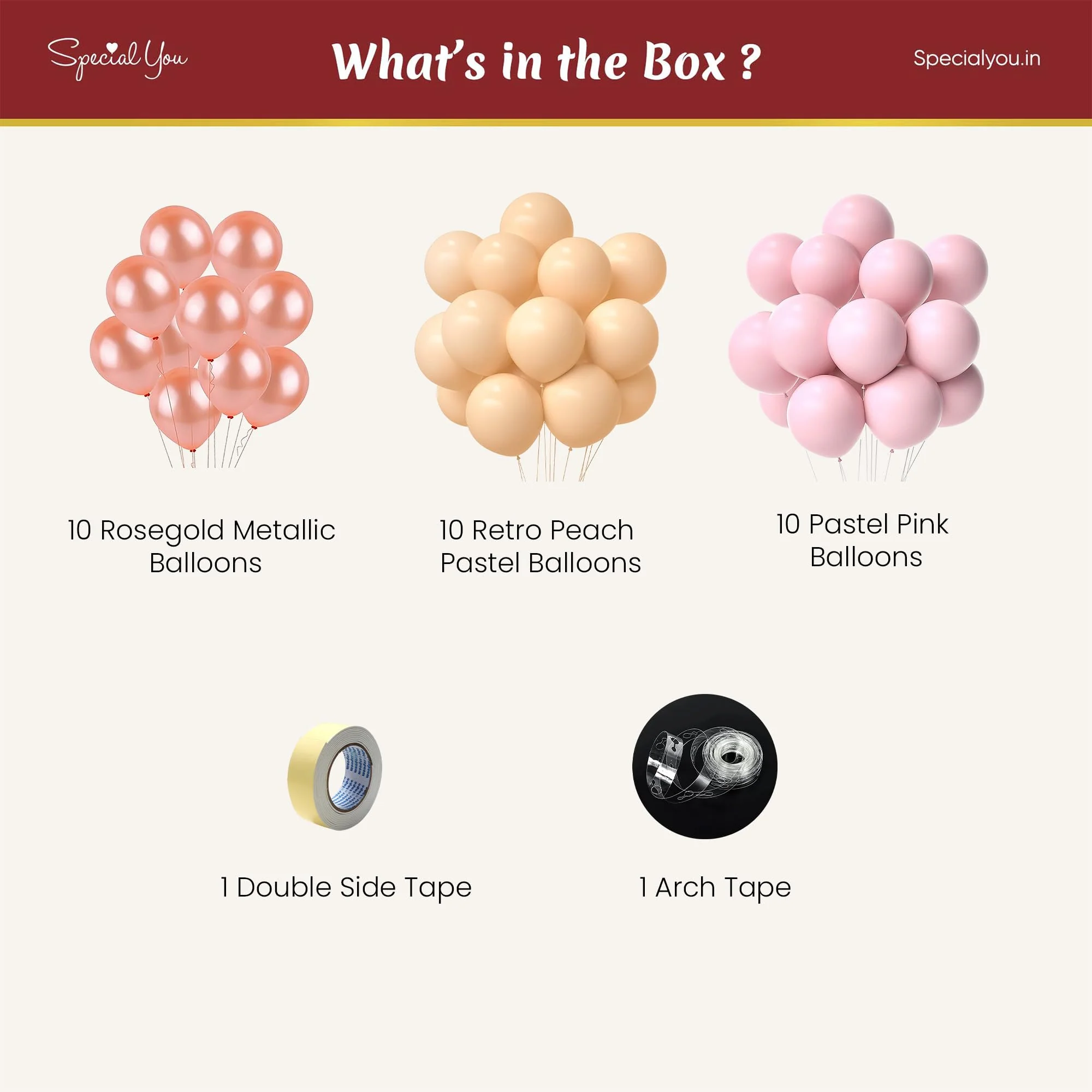 Rosegold, Peach & Pink Balloon combo - Image 3