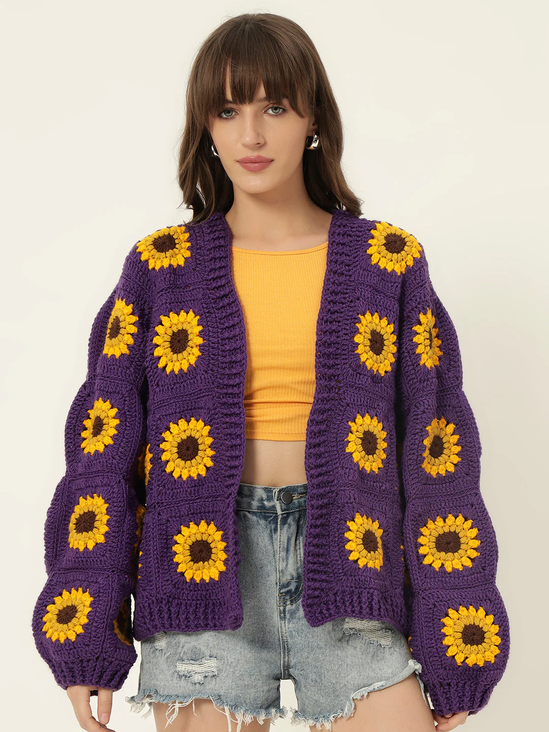 Rosemary Picnic Cardigan - Dark Purple - Image 3