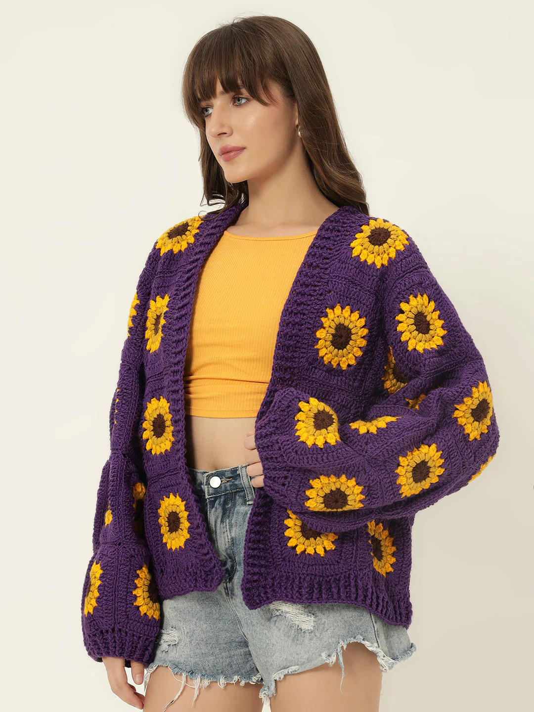 Rosemary Picnic Cardigan - Dark Purple - Image 4