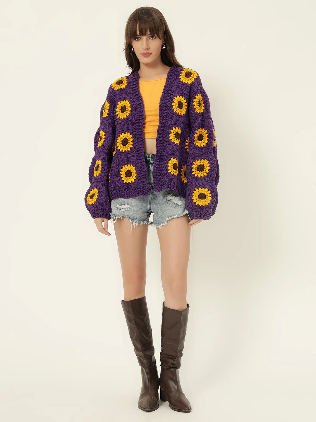 Rosemary Picnic Cardigan - Dark Purple - Image 5