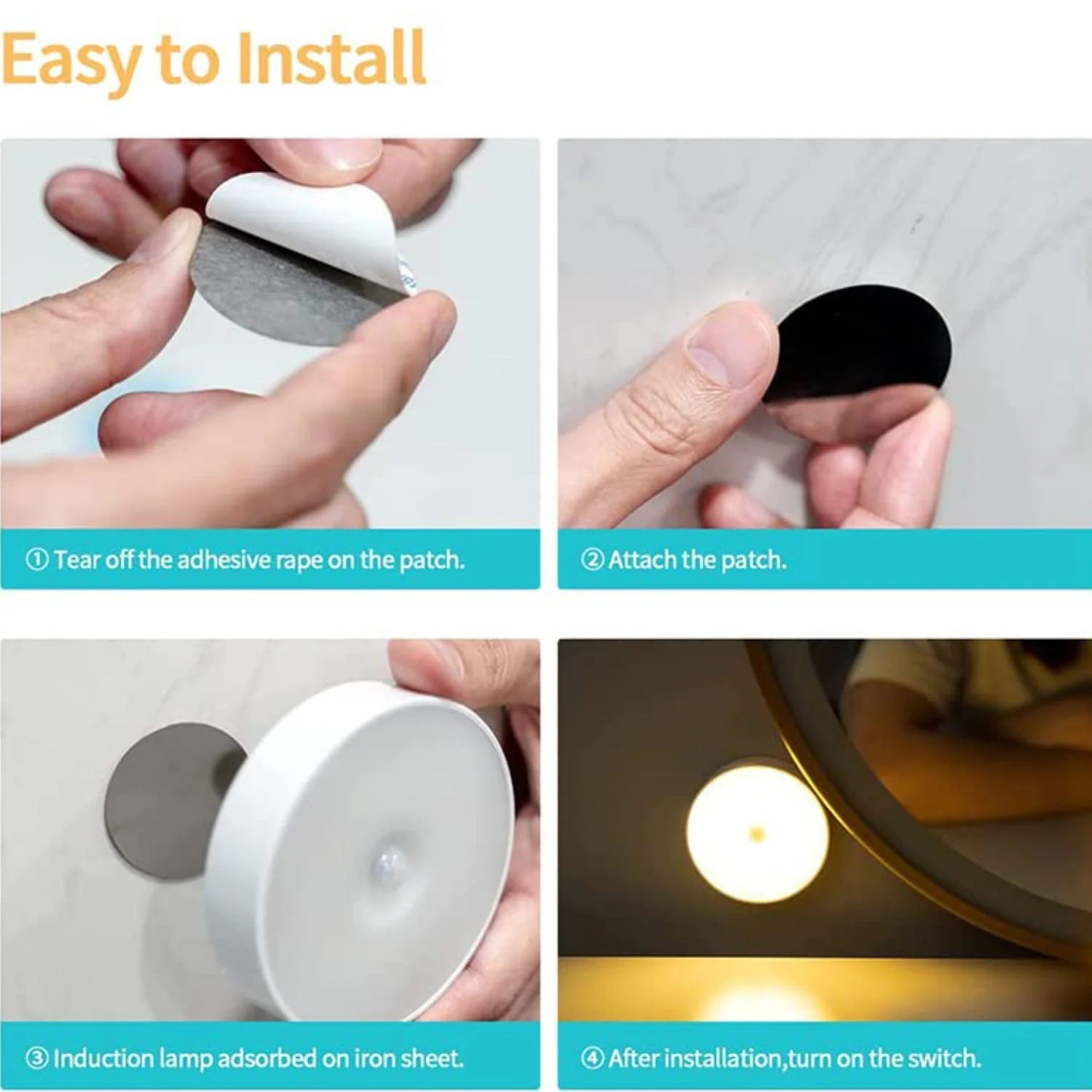 Round Shape 8 LED Motion Sensor Induction Led Light - Image 9